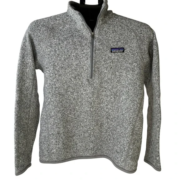 Patagonia Better Sweater Grey Fleece 1/4 quarter Zip Pullover Women's Size M - Picture 2 of 14